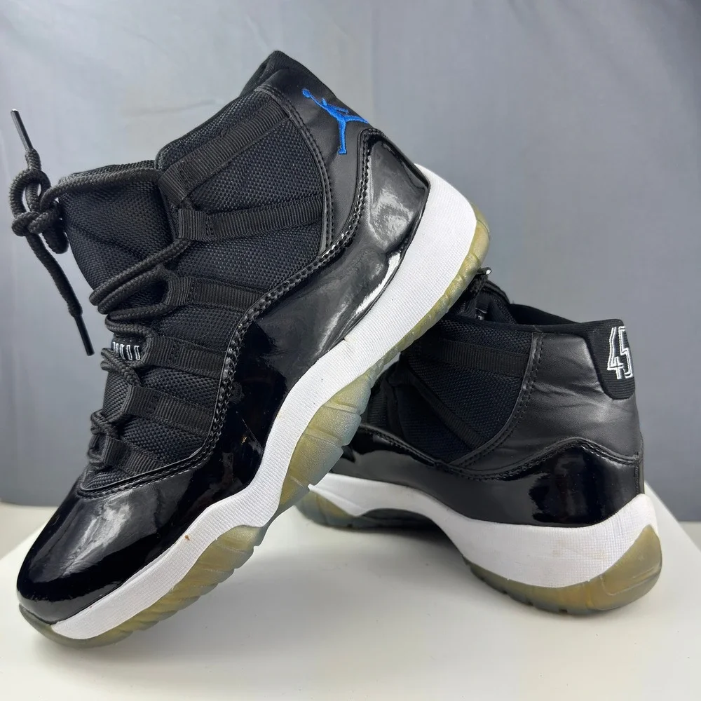 Jordan Air Jordan 11 Retro Space Jam Mens 8.5 Black Concord 378037-041 2016 Mid